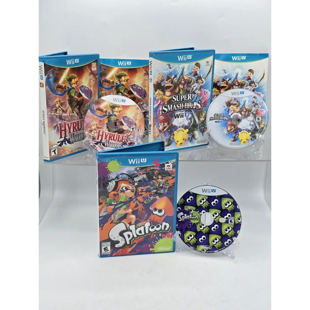 3 Lot Hyrule Warriors, Splatoon & Super Smash Bros - CIB w/Manual Tested Working